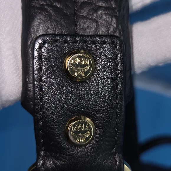 MCM Black and Gold Studded Backpack - Picture 6 of 16